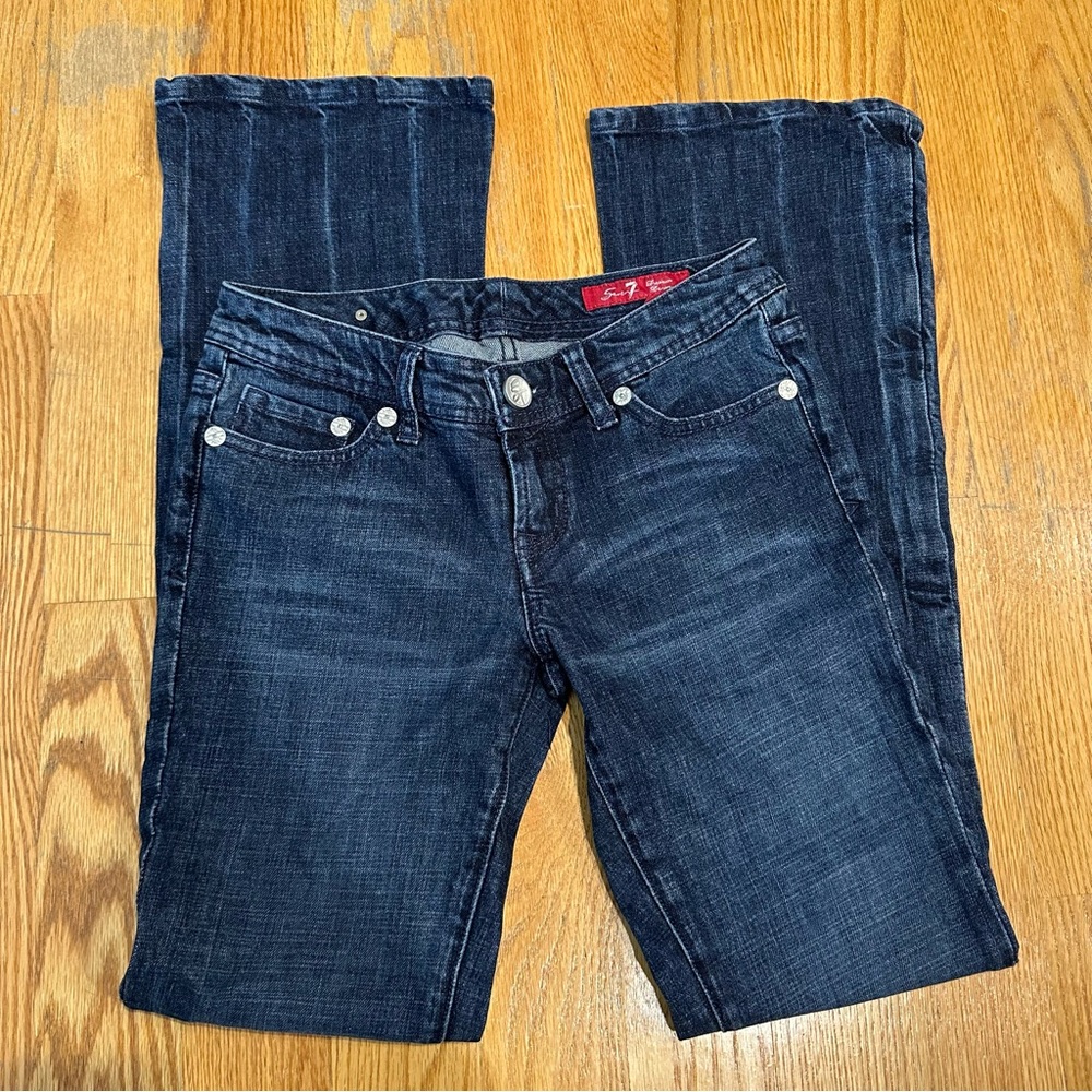 Seven 7 Embellished Dark Indigo Straight Leg Jeans